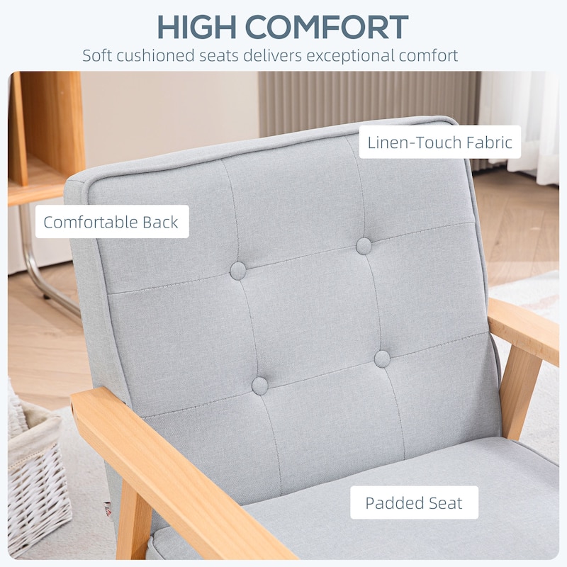 Accent Arm Chair With Upholstered Tufted Back