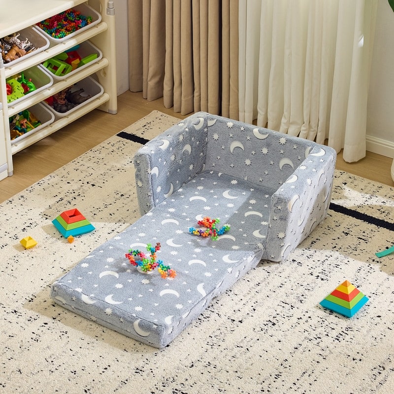 1-Piece Full Sponge Kids Single Folding Sofa Bed With Luminous Feature