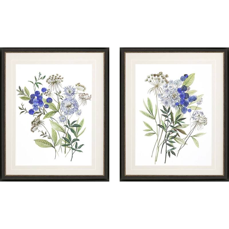 Botana S/2 Framed Art Giclee Under Glass - Blue - 32 X 26 X 3