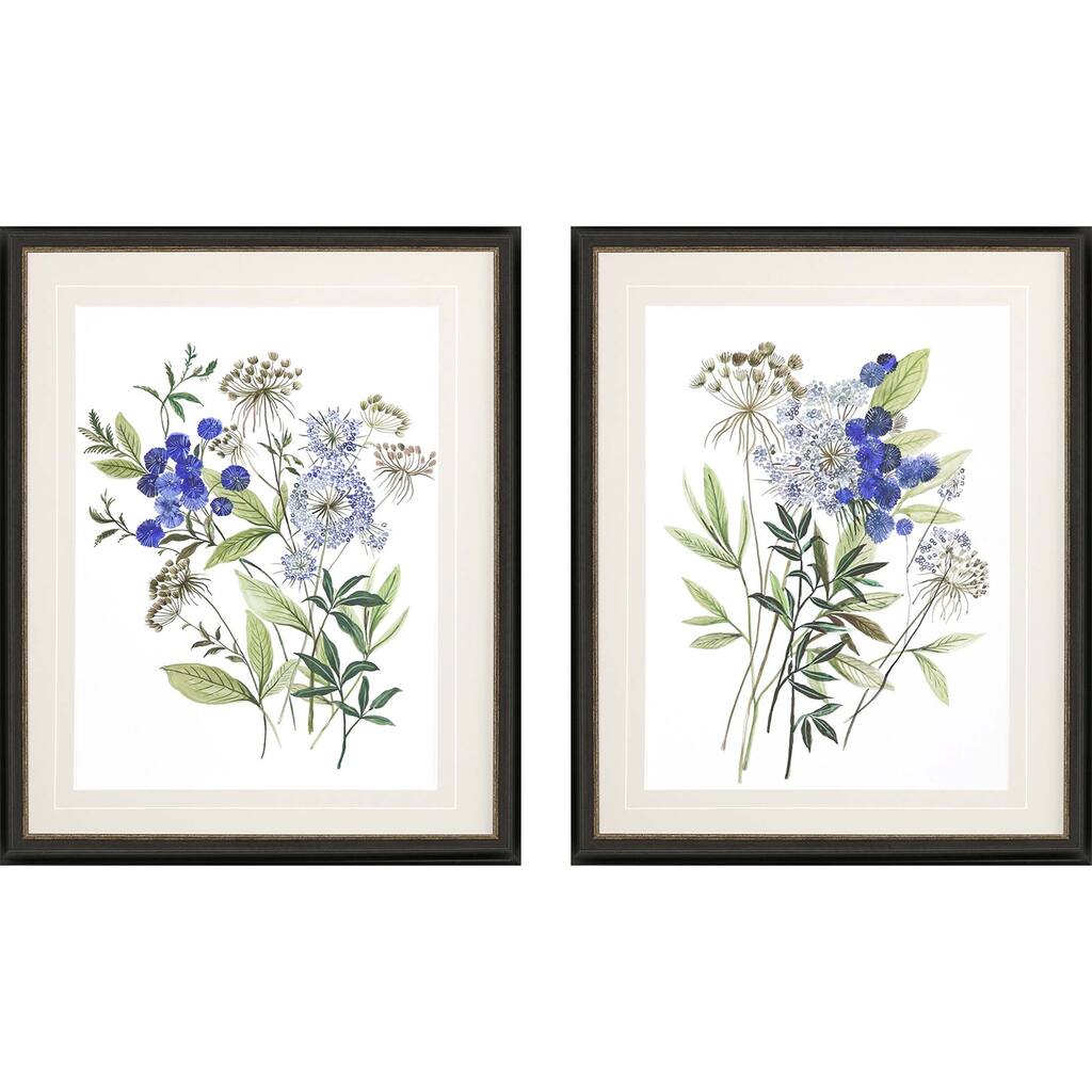 Botana S/2 Framed Art Giclee Under Glass - Blue