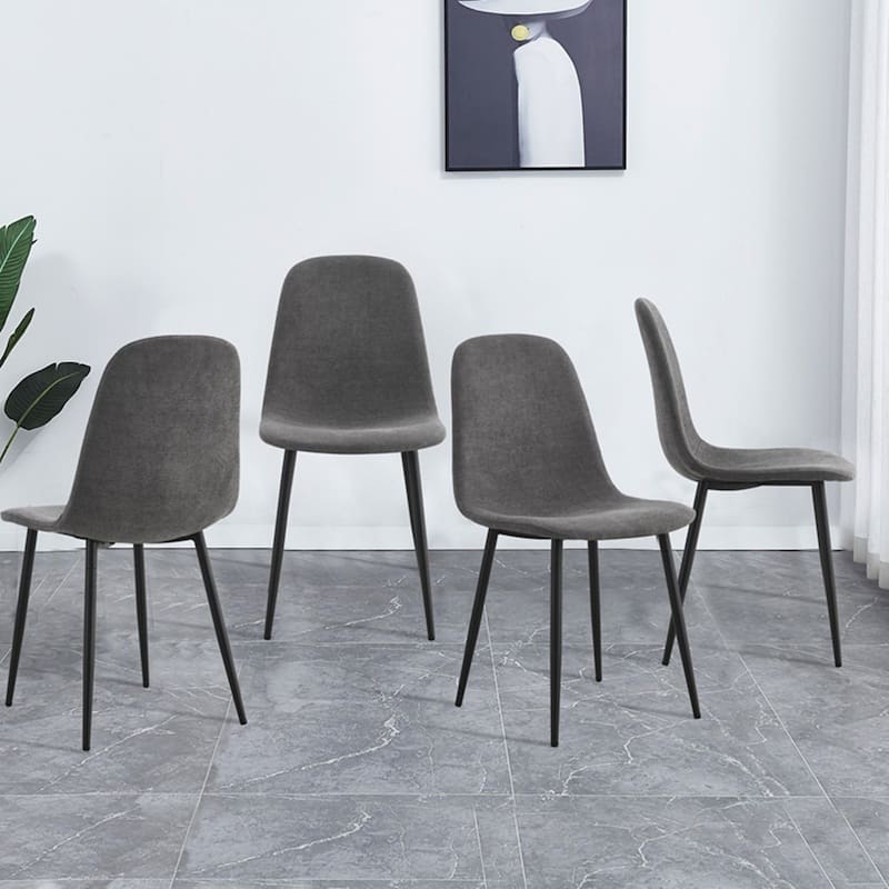 4PCS Cushioned Side Chairs with Metal legs