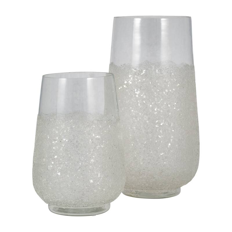 Sagebrook Home Glass, Sugar Vase, Clear, Cylinder, Solid
