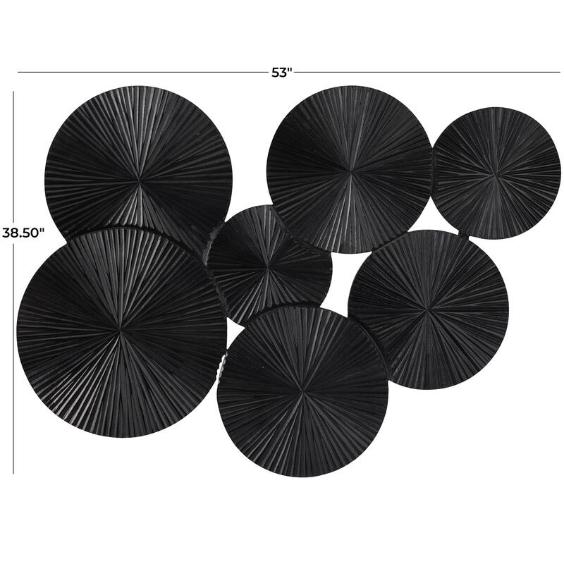 Delicate Wood Carved Pinwheel Plate Wall Decor - White or Black