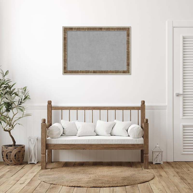 Amanti Art Farmhouse Brown Narrow Framed Magnetic Board