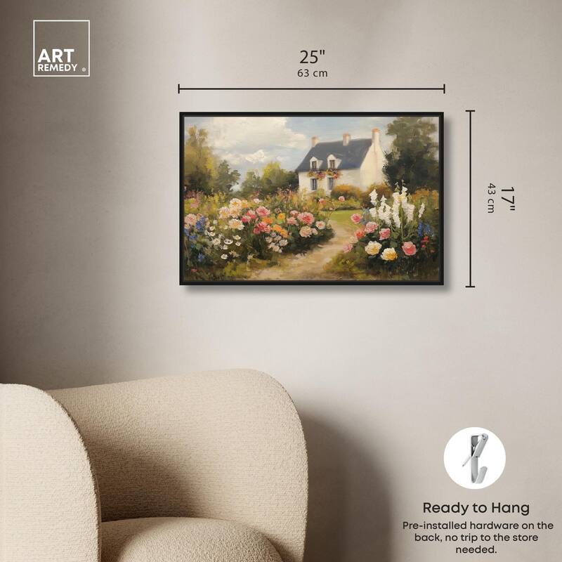 Floral Welcome Canvas by Art Remedy