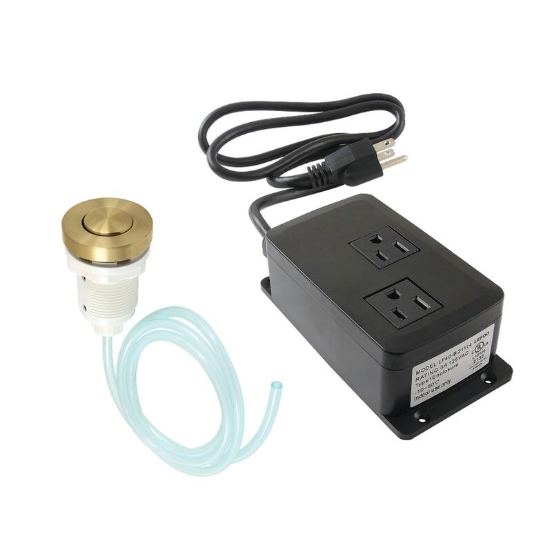 Gourmetier Dual Outlet Garbage Disposal Air Switch Kit - Brushed Brass