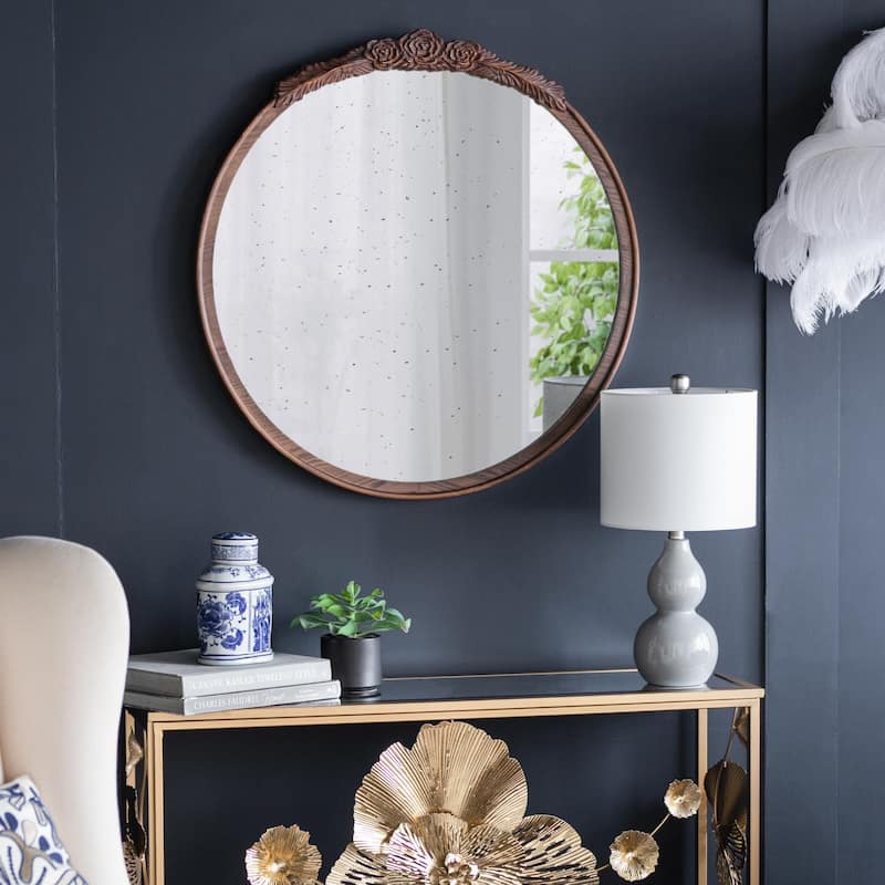 Mid-Century Style Living Room Round Mirror