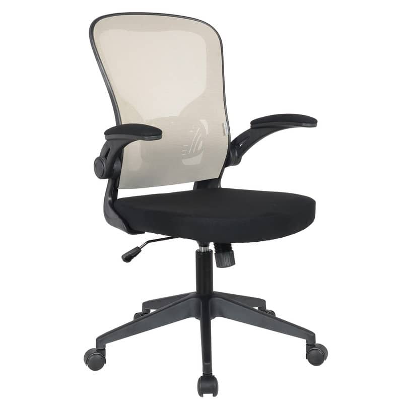 Newton Modern Mid-Back Mesh Office Chair with Flip-Up Arms, Adjustable Height, Tilt Lock, Swivel Wheels Desk Chair