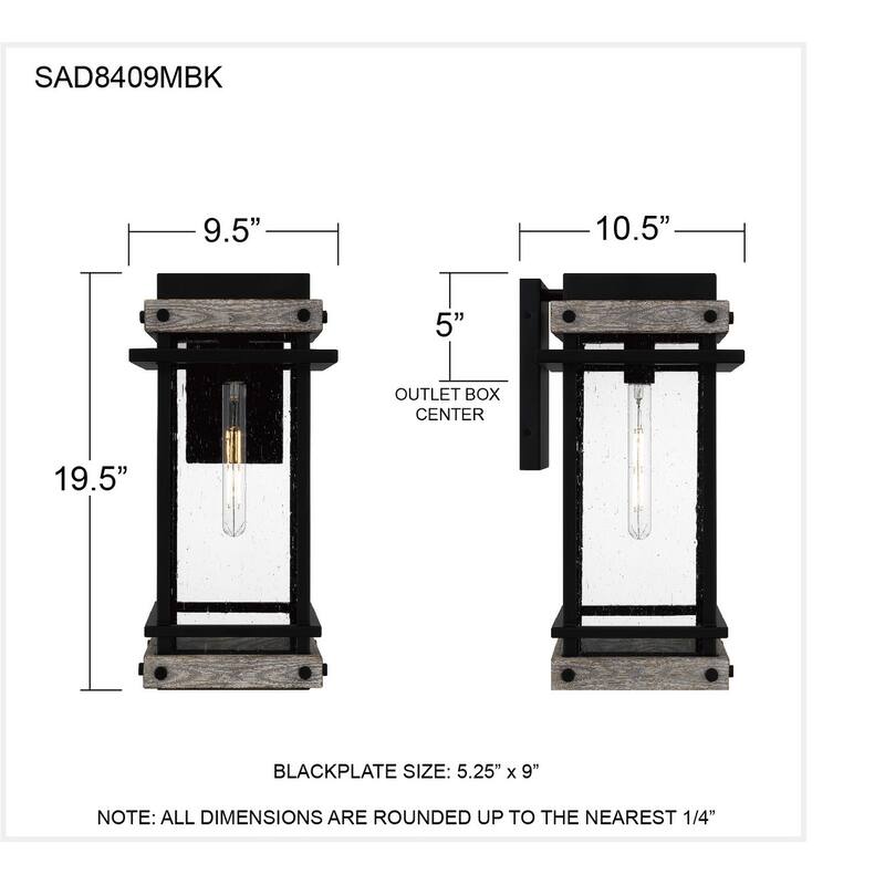 Strader 1-Light Matte Black Outdoor Wall Lantern