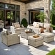 preview thumbnail 5 of 62, XIZZI 8-Piece Patio Wicker Furniture Conversation Set with Coffee Table