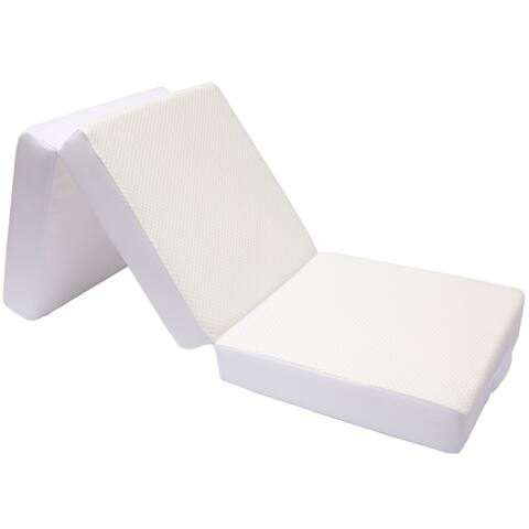 Cheer Collection Tri-fold 4" Folding Mattress with 1" Gel Infused Memory Foam