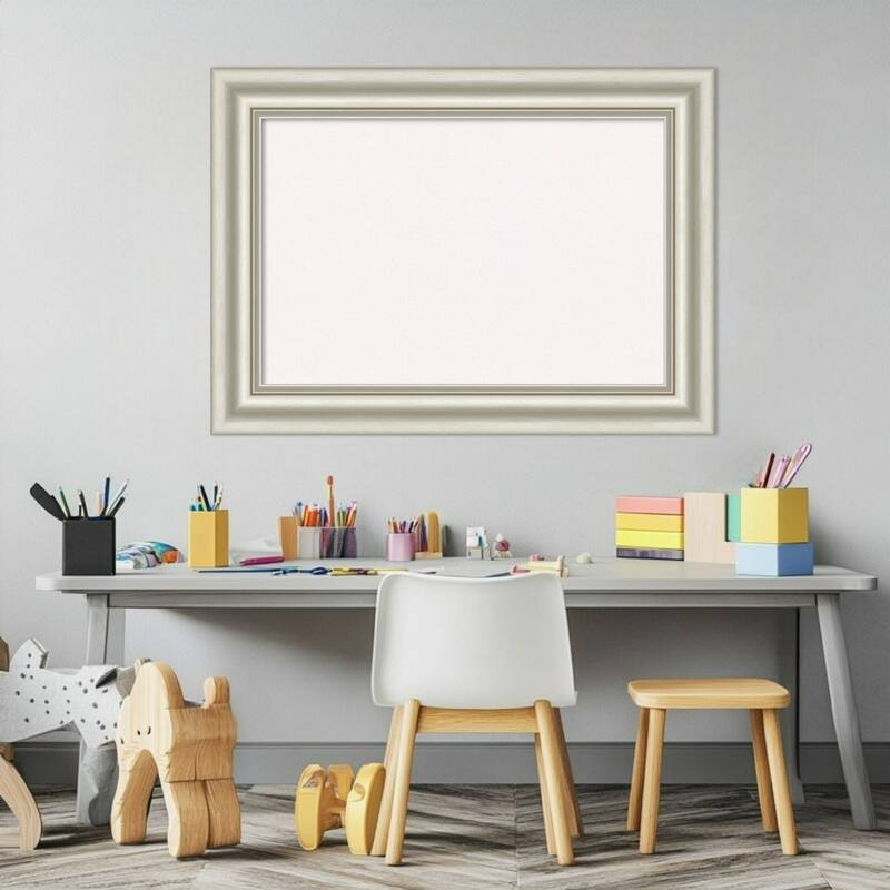 Sophia Silver Framed Cork Board - Bulletin Board, Organization Board, Pin Board