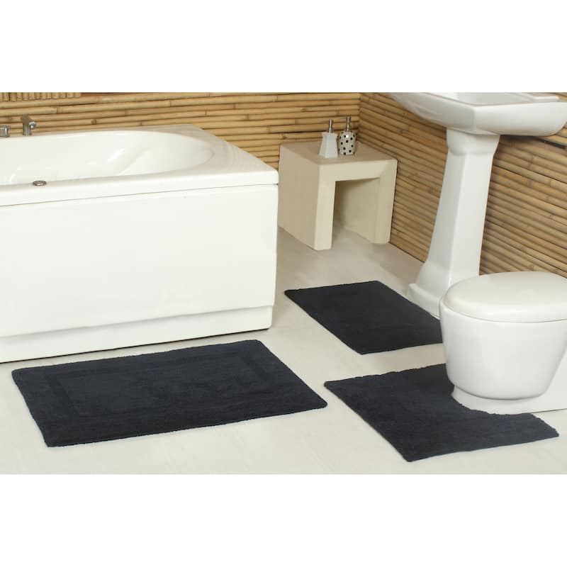 Fabstyles Soft & Absorbent Reversible Cotton Bath Rug Set of 2