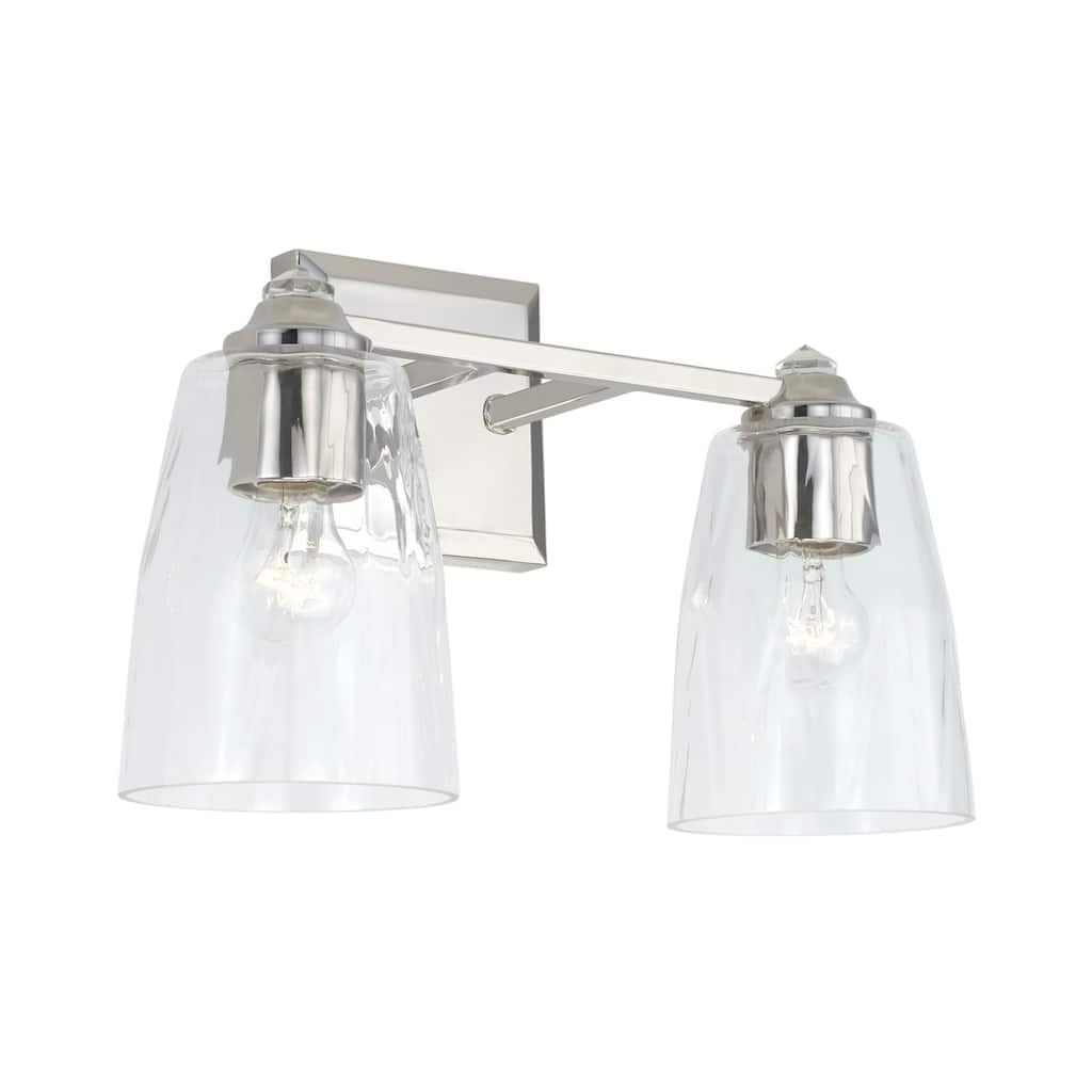 Laurent Polished Nickel Bath/ Vanity Fixture w/ Clear Glass & Crystal Finials