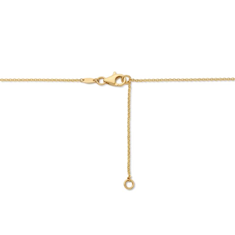 Clover 14K Yellow Gold Vertical Bar Pendant Necklace - Adjustable 16-18"