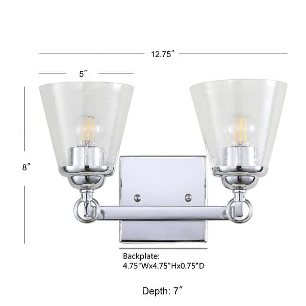 dimension image slide 4 of 5, August Hurricane Metal/Glass Vanity, Chrome by JONATHAN Y