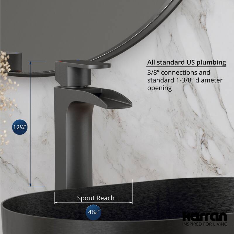 Karran USA KBF442 Kassel 1.2 GPM Vessel Single Hole Bathroom Faucet