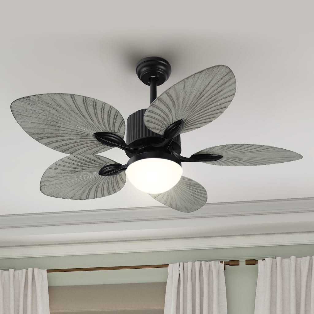 Moasis 44 Inch 5 Blades Tropical Palm Ceiling Fans with Lights and Remote Control