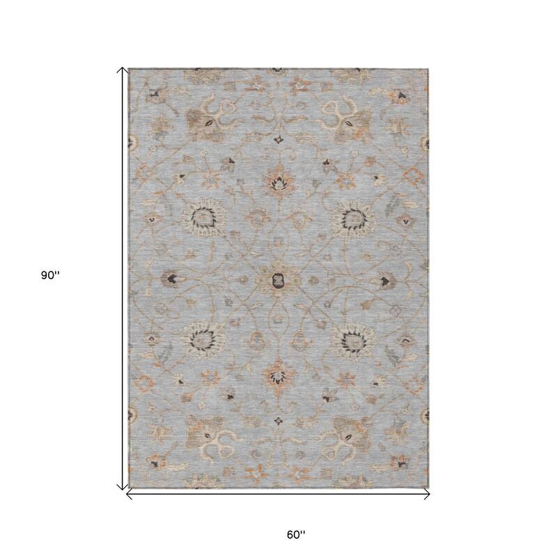 HomeRoots Floral Traditional Rectangle Outdoor Rug