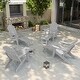 preview thumbnail 1 of 6, Bonosuki 4-Piece Folding Adirondack Chairs with Retractable Ottoman and Cup Holder Lawn Outdoor Lounge Chair Light Gray