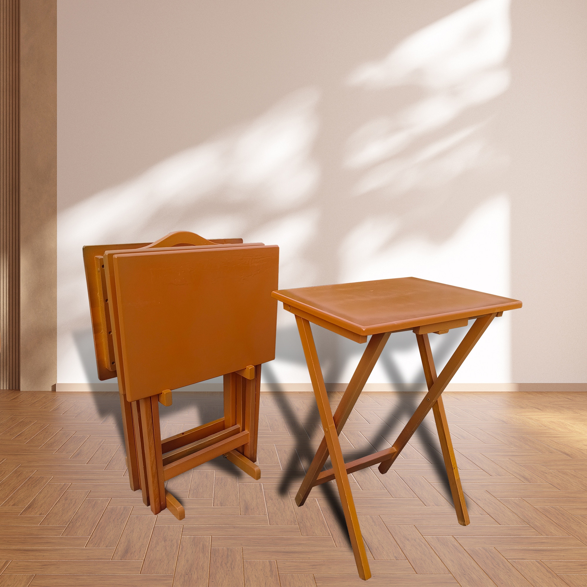 Solid wood on sale folding tv trays