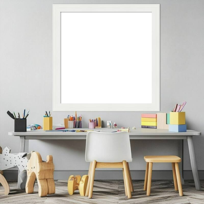 Amanti Art Vanity White Narrow Framed Dry Erase Magnetic Board