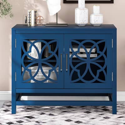 Livingroom Entryway Wood Cabinet with Doors and Shelf