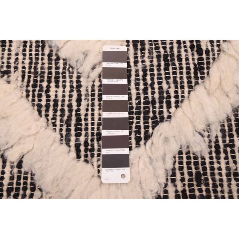 ECARPETGALLERY Hand-knotted Looma Black, Cream Wool Rug - 8'3 x 10'2