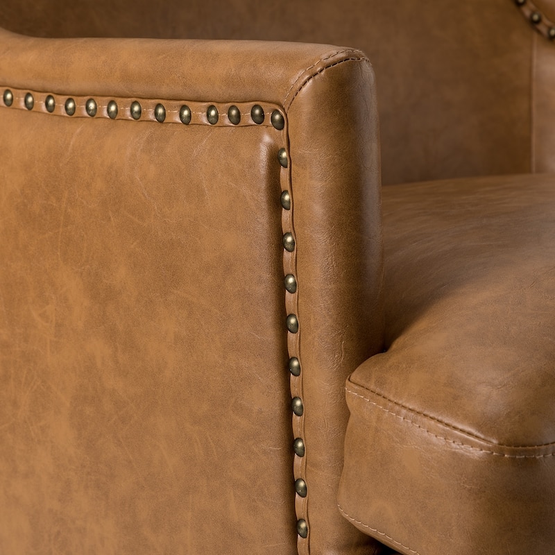 Konrad Comfy Living Room Vegan Leather Armchair by HULALA HOME