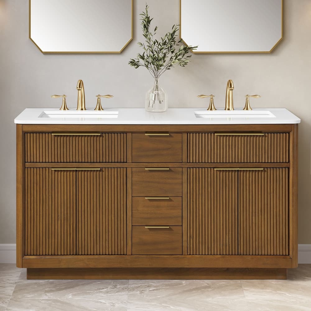 OVE Xander Bathroom Vanity with White Engineered Stone Top