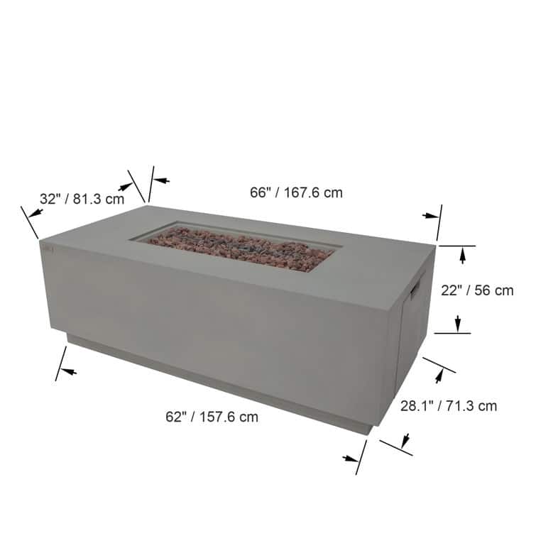 Sedona 66" Outdoor Fire Pit Table with Pull-Out Propane Tank Drawer