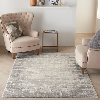 Nourison Cyrus Modern Contemporary Grey 5' x 7' Area Rug 5'3 x 7'3 Nourison Cyrus Modern Contemporary Grey 5' x 7' Area Rug 5'3 x 7'3