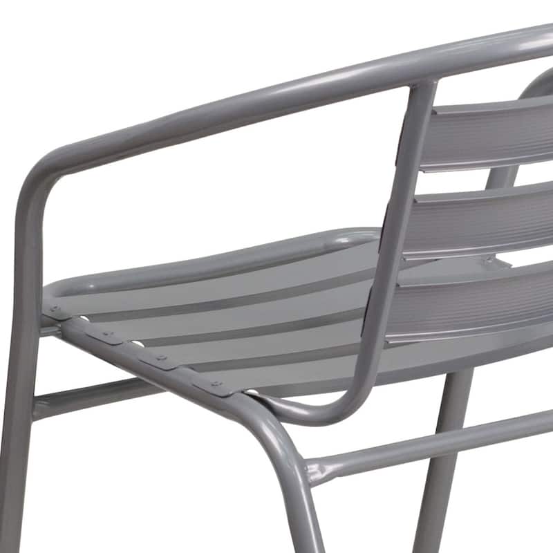 Metal Restaurant Stack Chair with Aluminum Slats
