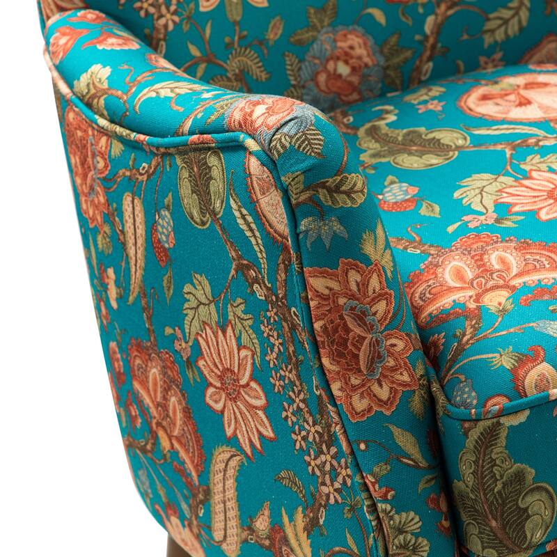 Nikolaus Armchair with Floral Fabric Pattern Set of 2 by HULALA HOME