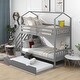 preview thumbnail 2 of 16, Staircase Storage Multifunctional Twin over Twin House Bunk Bed with Staircase and Storage