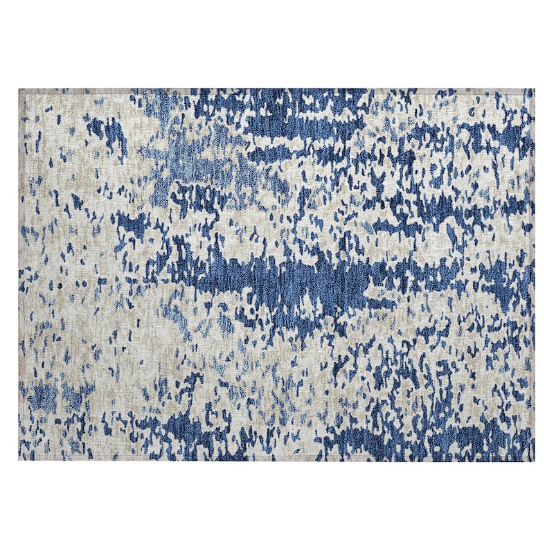 Machine Washable Indoor/ Outdoor Abstract Chantille Rug