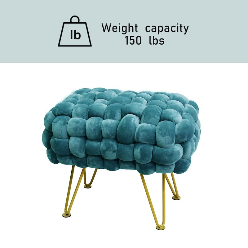 Velvet Pouf Stool 27"x20"x20"