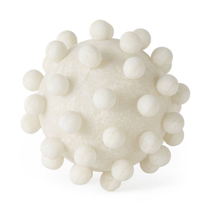 HomeRoots 6" Ivory Resin Knobby Nubs Orb Tabletop Sculpture