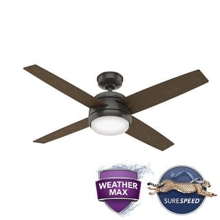 Hunter 52" Brine WeatherMax Outdoor Ceiling Fan w/ LED Light, Wall Control - Extreme Weather! Corrosion & Salt-Air Resistant!