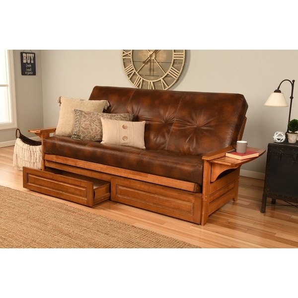 Copper Grove Dixie Oak Full size 2 drawer Futon Set with Mattress