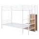 preview thumbnail 11 of 9, Twin Over Twin Metal Bunk Bed with Lateral Storage Ladder and Wardrobe
