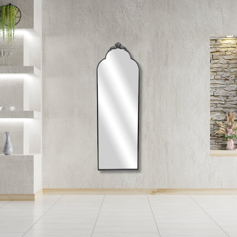 Everlaine Modern Victorian Floor Mirror - N/A