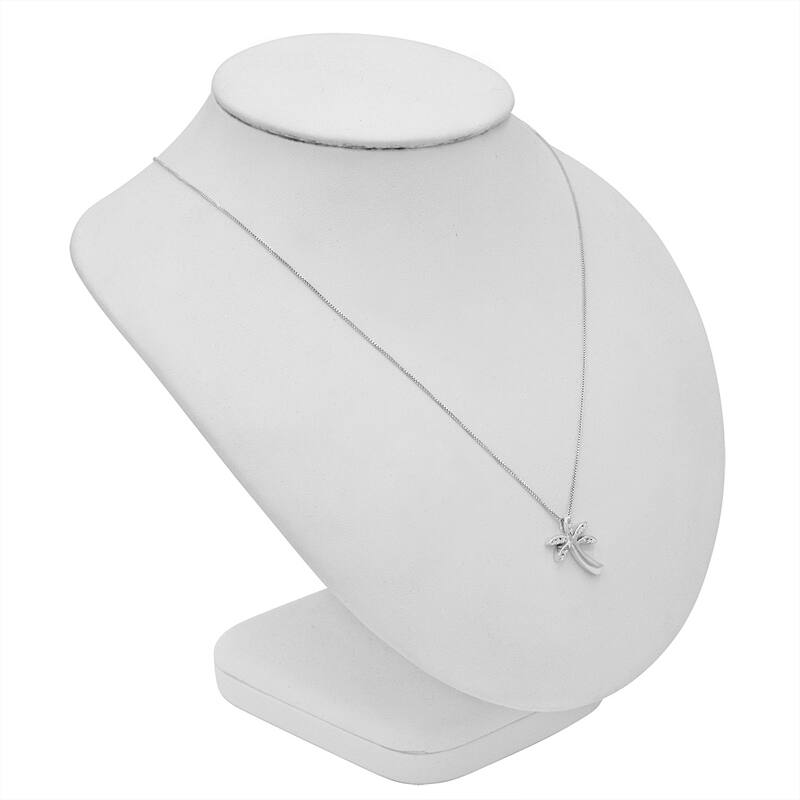 Diamond Palm Tree Pendant Necklace in Sterling Silver on an 18 in. Sterling Silver Box CHain