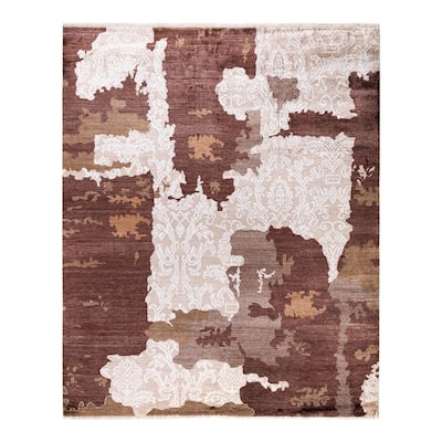 Ikat One-of-a-Kind Handmade Area Rug, Brown - 8' 1" x 9' 10"
