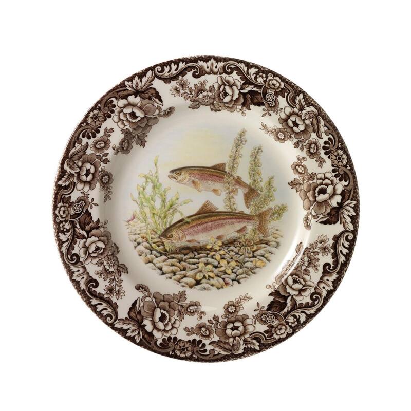 Spode Woodland Fish Motif Salad Plate