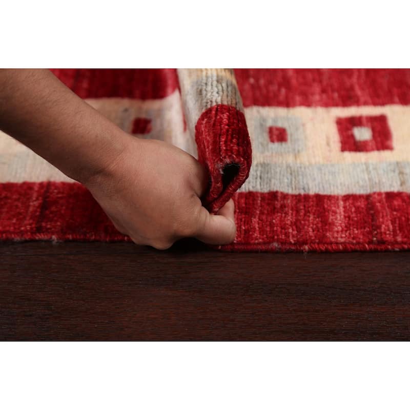 Gabbeh Kashkoli Wool Oriental Area Rug Hand-knotted Geometric Carpet - 3'2" x 5'1"