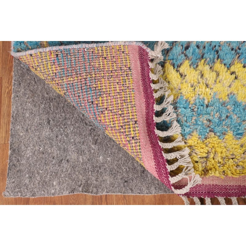 Plush Moroccan Style Rug Hand-Knotted Wool Carpet - 7'8" x 10'11"