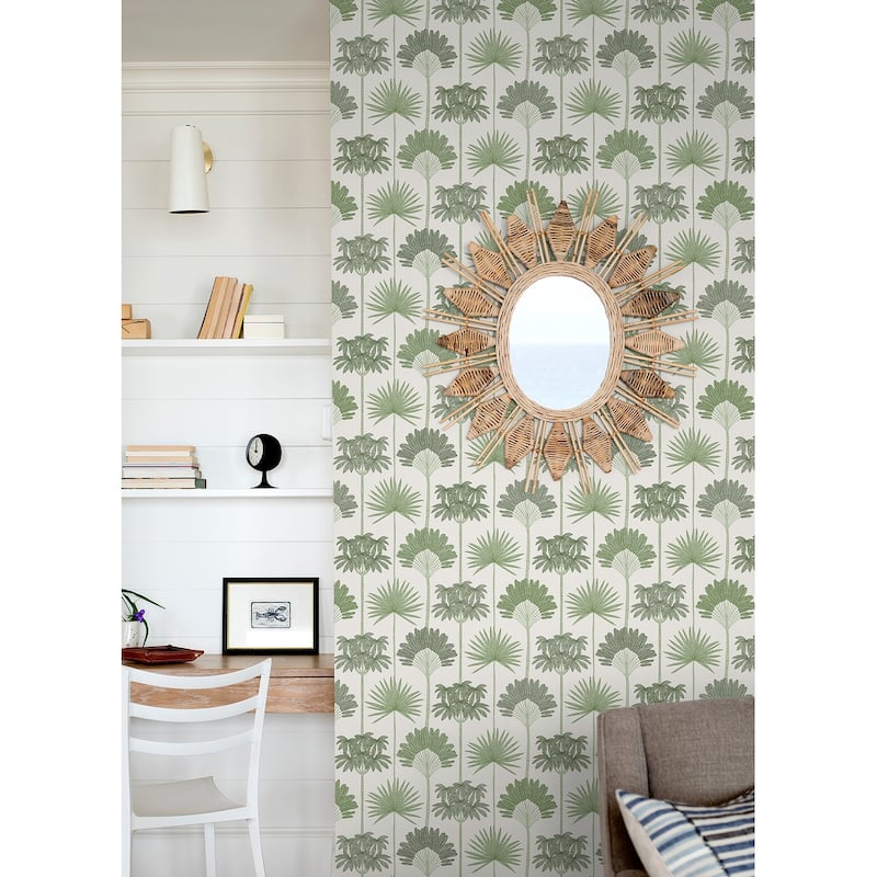 NuWallpaper Kentia Green Peel and Stick Wallpaper