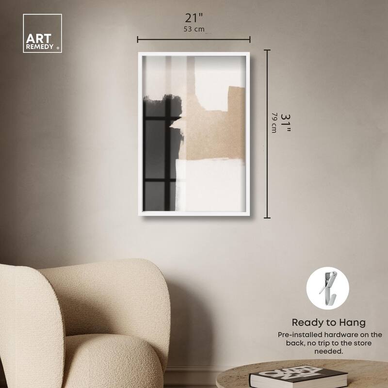 Beige and Black I Shadowbox by Art Remedy