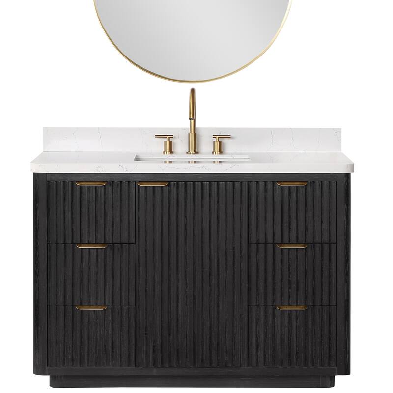 Cadiz Bath Vanity with Composite Stone Top and Mirror